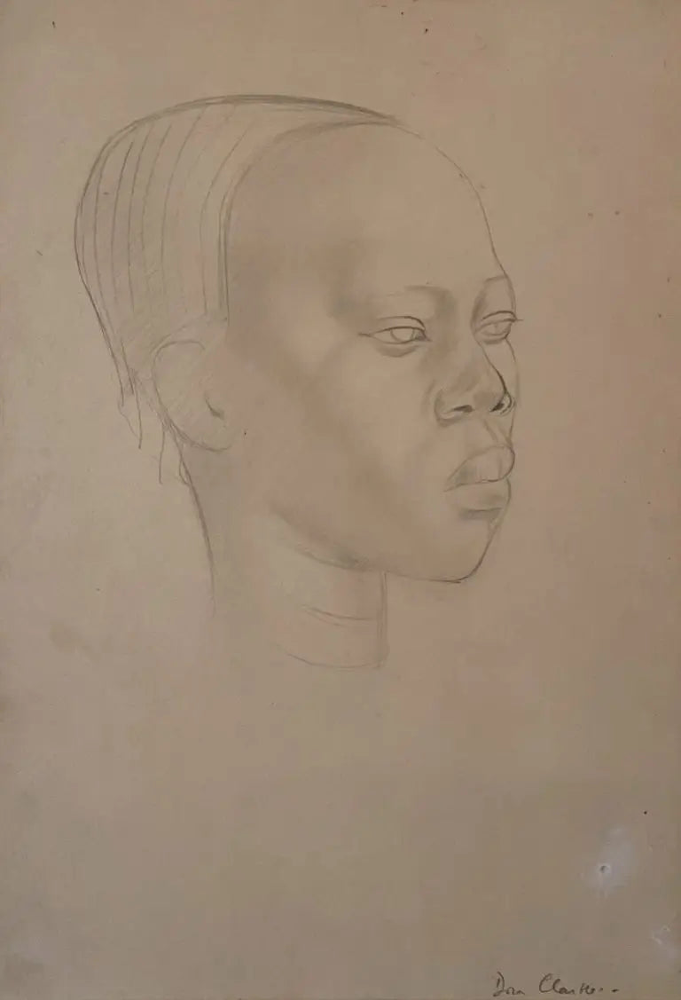Dora Thacker Clarke - The Gaze, graphite on paper, 20th century - Darnley Fine Art