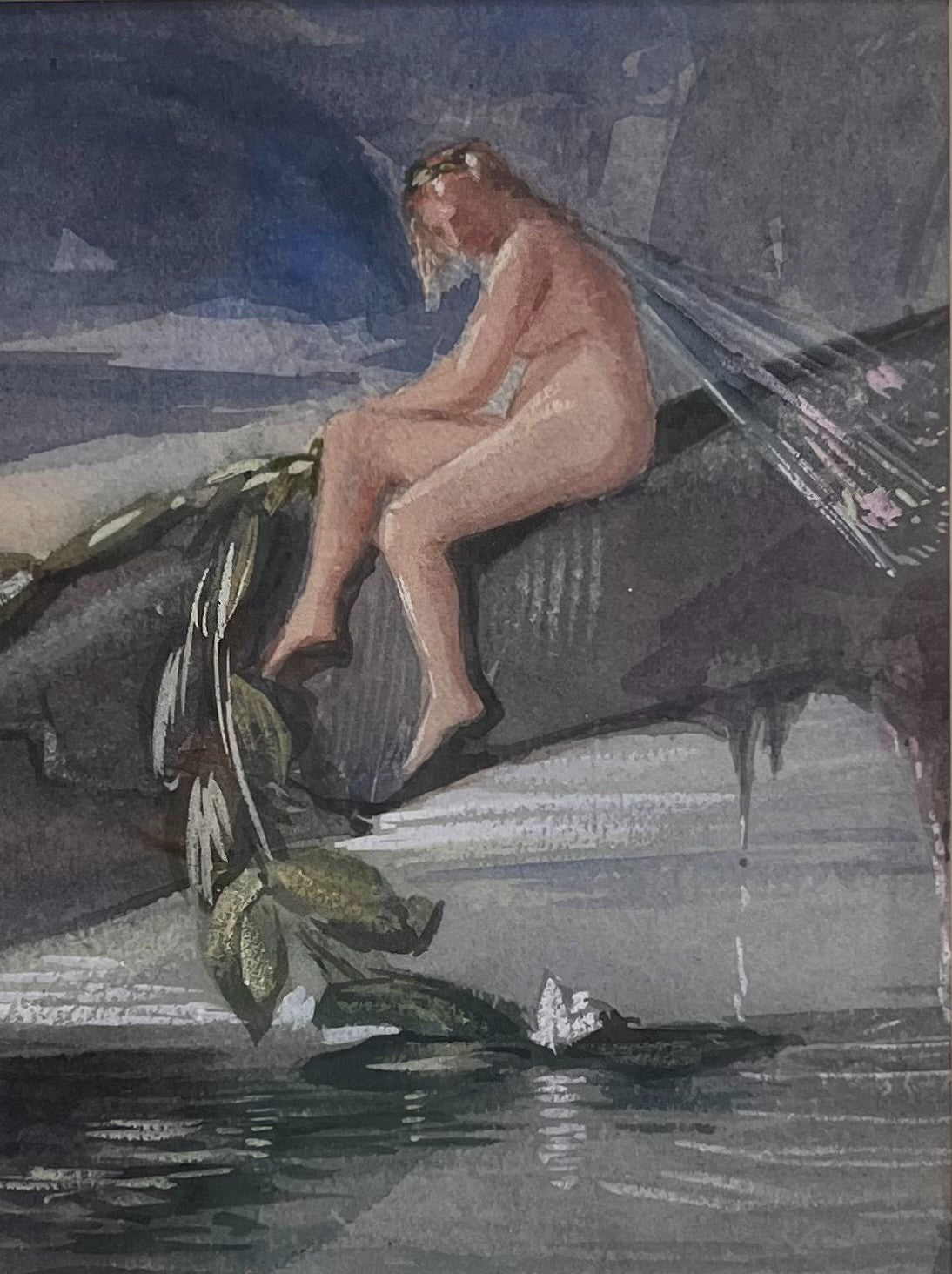 Ernest Collier - The River Nymph, watercolour, 19th century - Darnley Fine Art