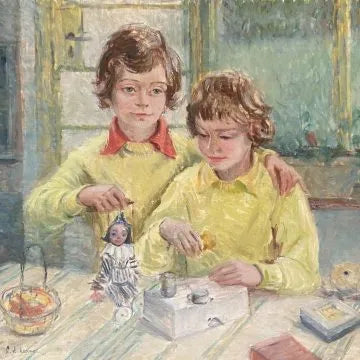 Alice Headley Neave - The String Puppet, oil on canvas, 20th century - Darnley Fine Art