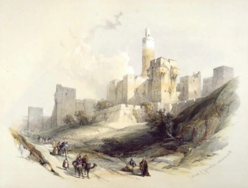 David Roberts - Tower of David, lithograph, 19th century - Darnley Fine Art