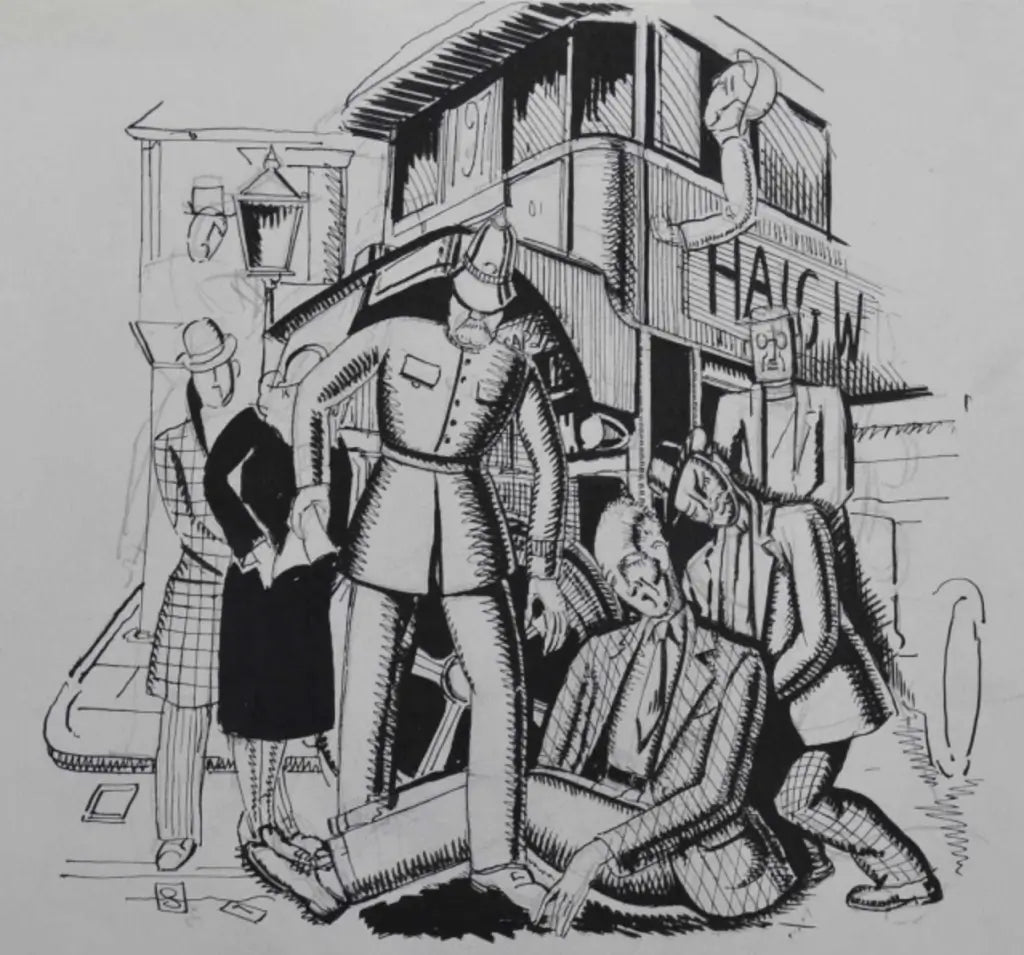 Gordon Noel Scott - Worse for Wear, pencil on paper, 20th century - Darnley Fine Art