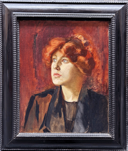 Circle of Ambrose McEvoy - Portrait of a Lady, oil on canvas, early 20th century - Darnley Fine Art
