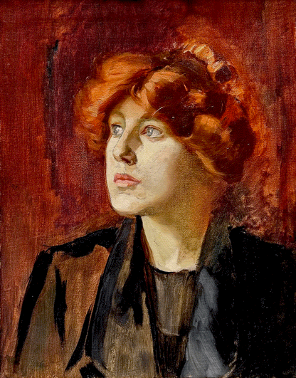 Circle of Ambrose McEvoy - Portrait of a Lady, oil on canvas, early 20th century - Darnley Fine Art