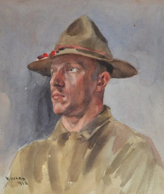 V Ward - American Soldier, watercolour on paper, early 20th century - Darnley Fine Art