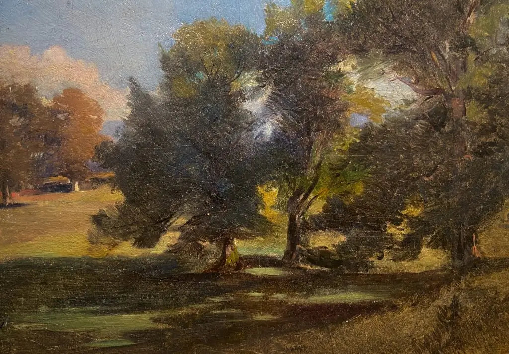 English School - An English Landscape, oil on board, early 19th century - Darnley Fine Art