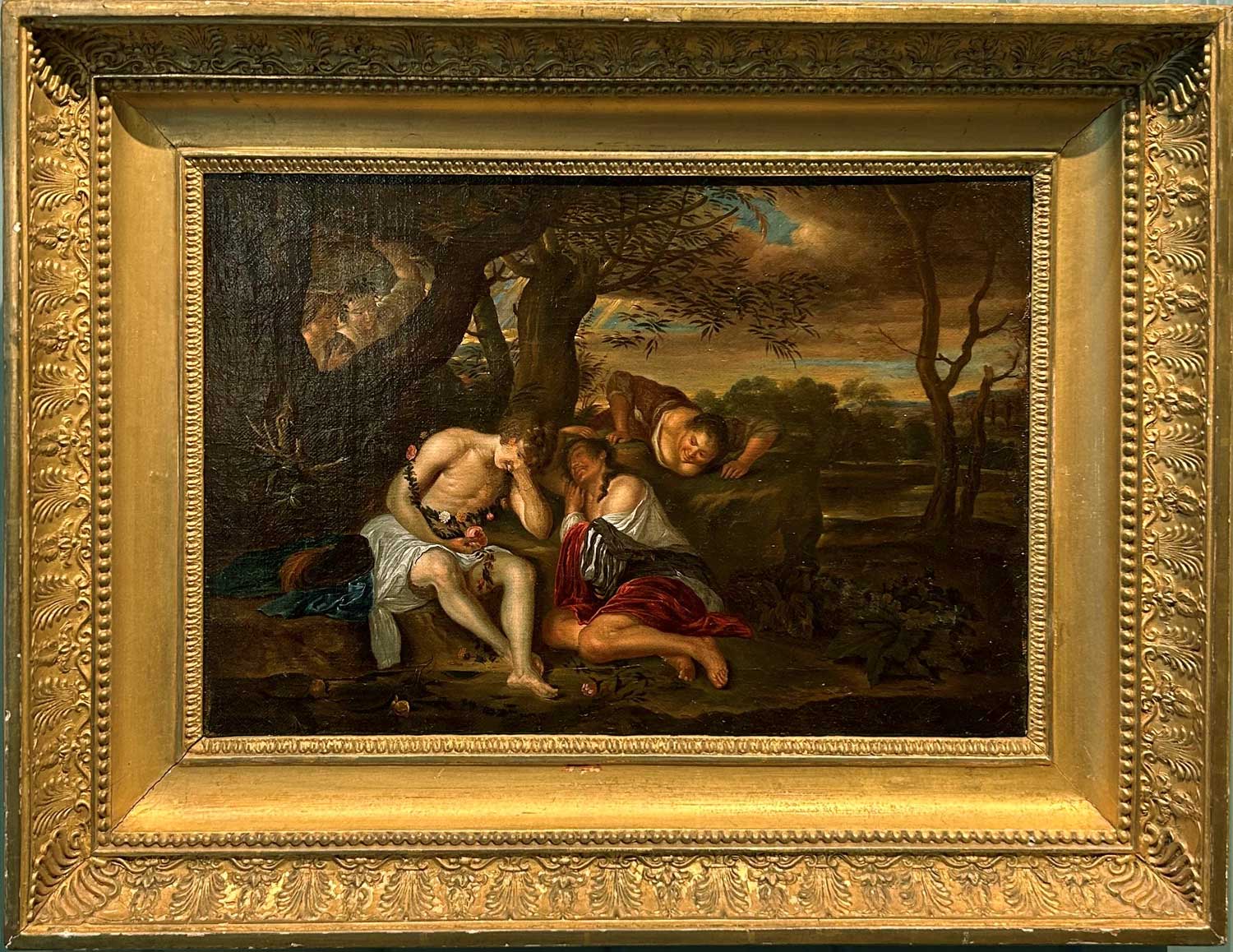 Carel de Moor II - Arcadian Revelry, oil on canvas, 17th century - Darnley Fine Art