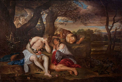 Carel de Moor II - Arcadian Revelry, oil on canvas, 17th century - Darnley Fine Art