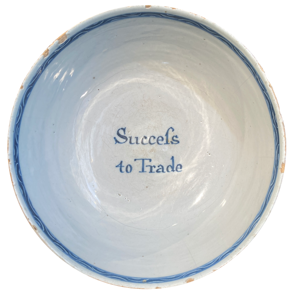 English School - Delftware Bowl, glazed Delft pottery, 18th century - Darnley Fine Art