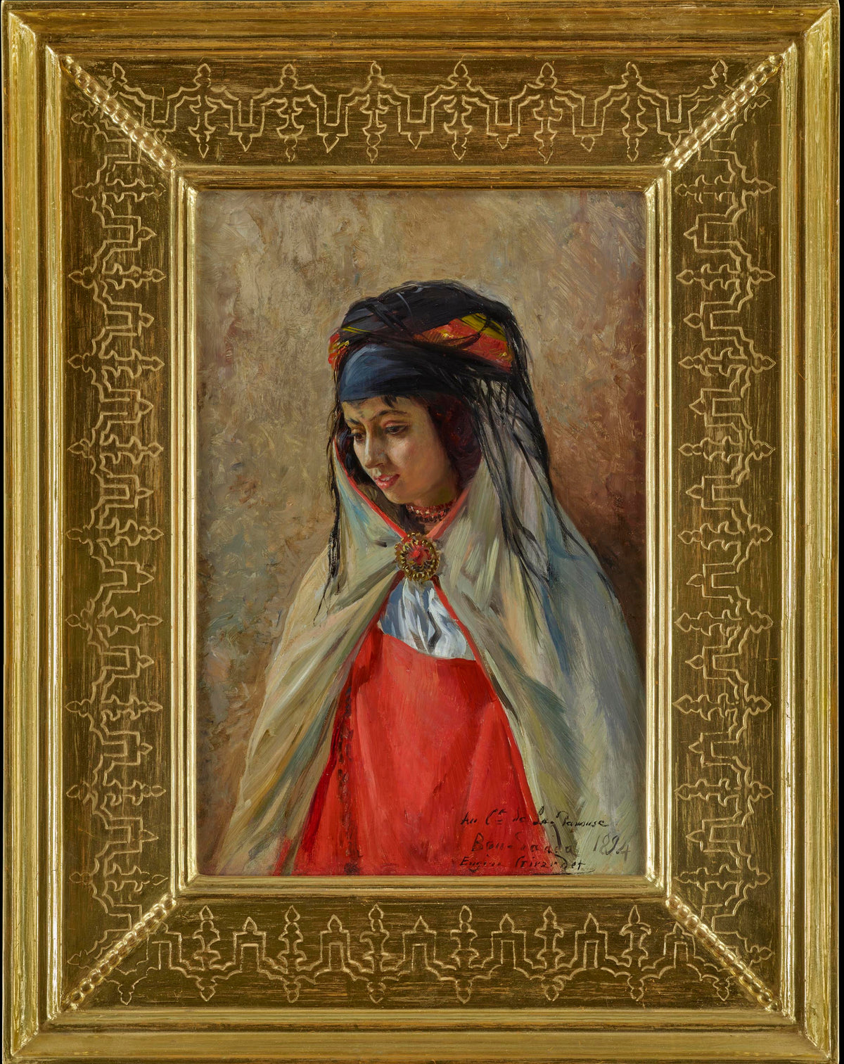 Eugene Alexis Girardet - The Gold Brooch, oil on panel, late 19th century - Darnley Fine Art