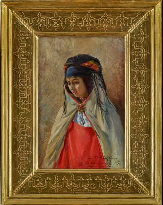 Eugene Alexis Girardet - The Gold Brooch, oil on panel, late 19th century - Darnley Fine Art