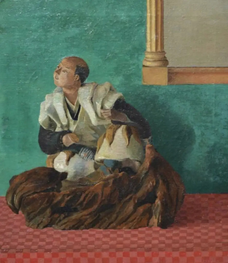 Mayer - Figurine, oil on board, 20th century - Darnley Fine Art