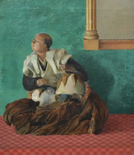 Mayer - Figurine, oil on board, 20th century - Darnley Fine Art