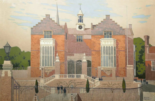 Norman Wilkinson - Harrow School, oil and gouache on paper, 20th century - Darnley Fine Art