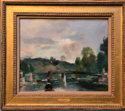 Henri Ottman - La Passerelle, oil on canvas, 19th century - Darnley Fine Art