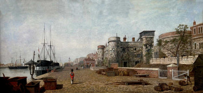 Henry Pether - Tower of London, oil on canvas, 19th century - Darnley Fine Art