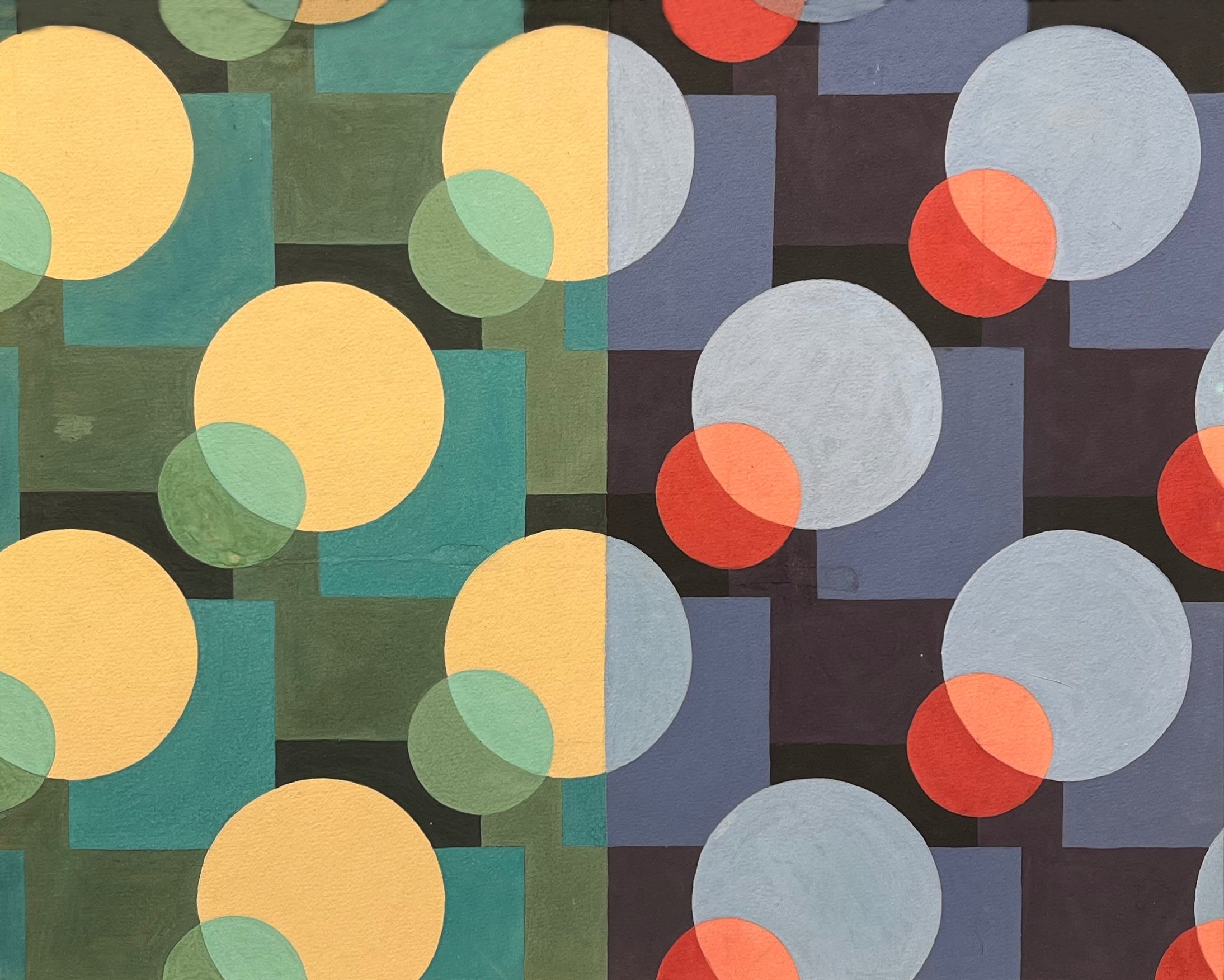 Kenneth Hough - Circles, watercolour on paper, 20th century - Darnley Fine Art