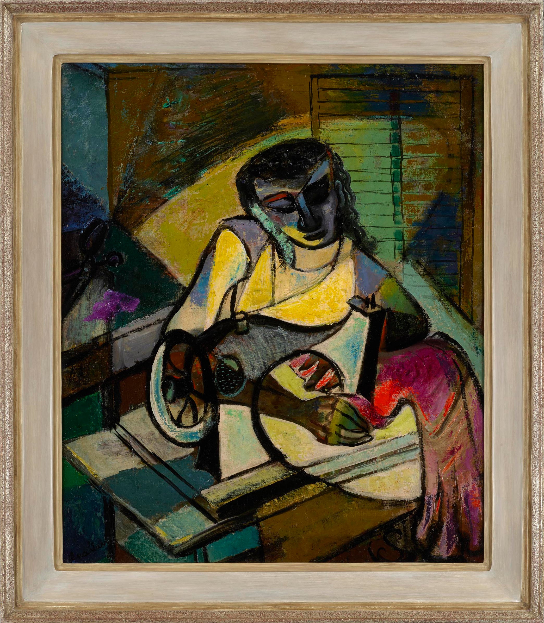 Lena Gurr - Night Work, Oil on canvas, 20th century - Darnley Fine Art