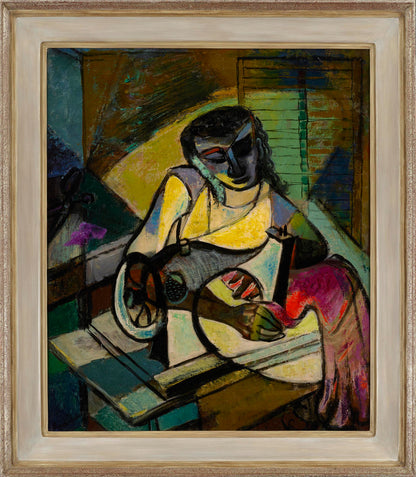 Lena Gurr - Night Work, Oil on canvas, 20th century - Darnley Fine Art