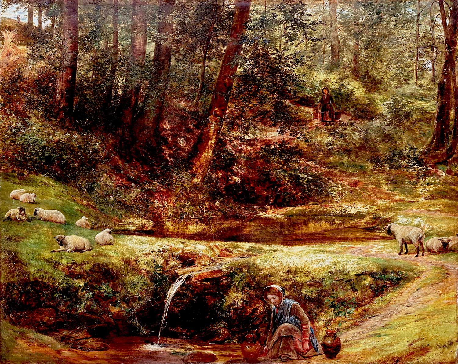 Richard Redgrave - The Sylvan Spring, oil on canvas, mid 19th century - Darnley Fine Art
