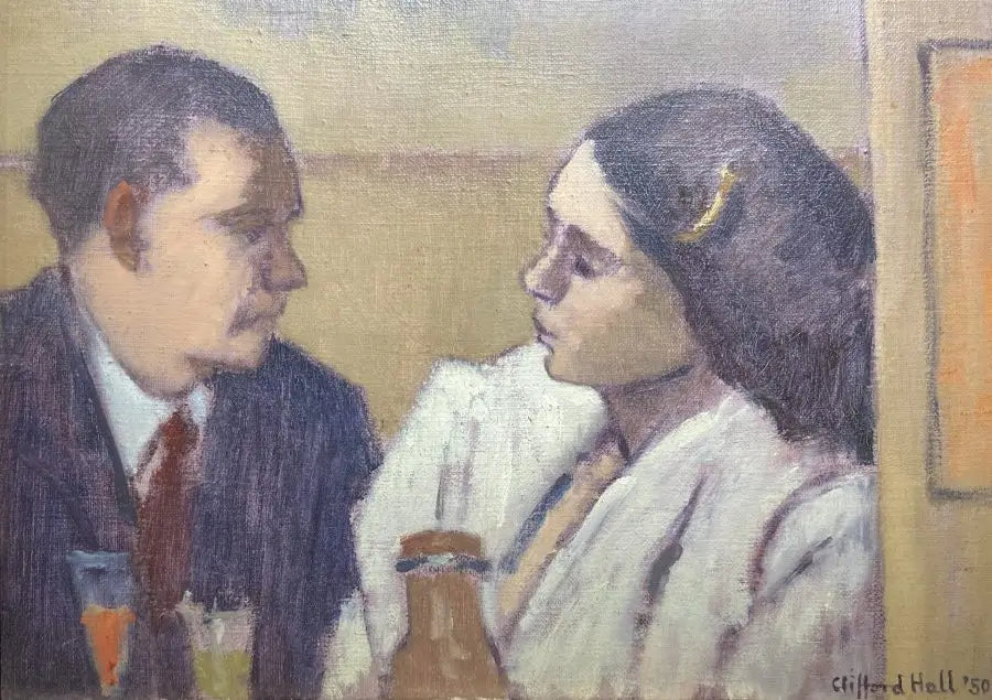 Clifford Hall - A Cafe in Madrid, oil on board, 20th century - Darnley Fine Art