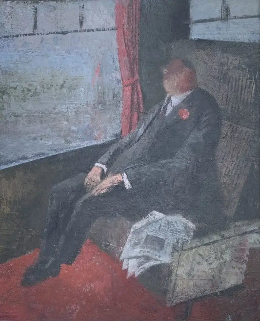 British School - A Long Day, oil on board, 20th century - Darnley Fine Art