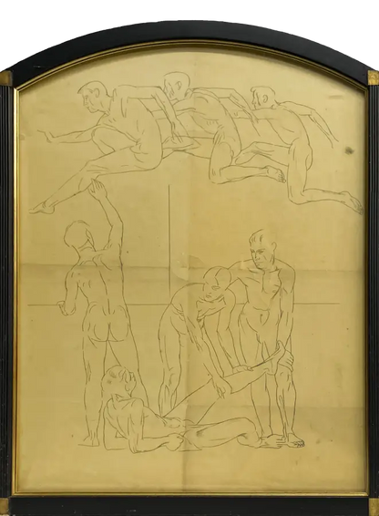 James Stroudley - A Triptych: The Olympic Games, graphite on paper, 20th century - Darnley Fine Art