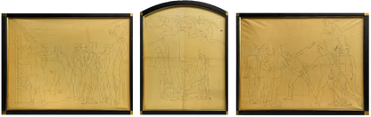 James Stroudley - A Triptych: The Olympic Games, graphite on paper, 20th century - Darnley Fine Art