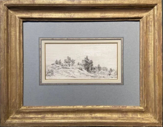 Samuel Palmer - A View Near Redhill, pen and ink on paper, 19th century - Darnley Fine Art
