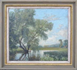 Leslie Ernest Parkinson - A Willow Tree, oil on board, 20th century - Darnley Fine Art