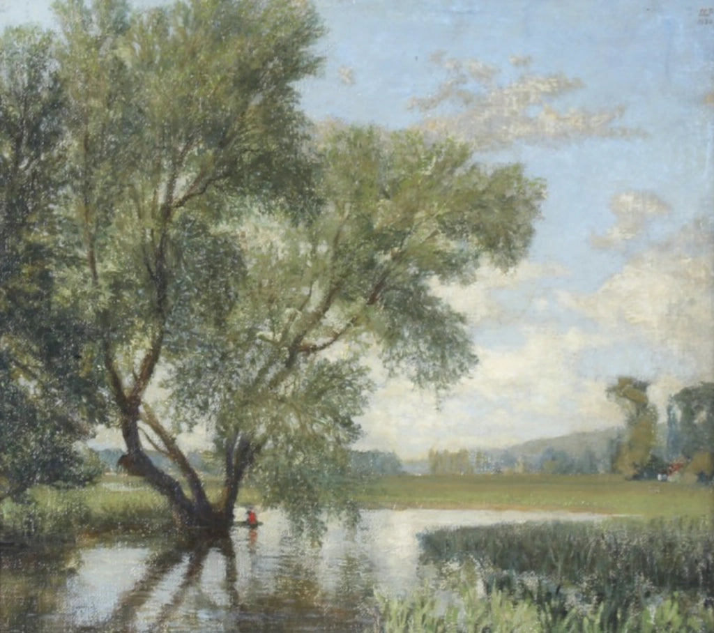 Leslie Ernest Parkinson - A Willow Tree, oil on board, 20th century - Darnley Fine Art