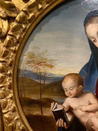 After Raphael - Conestabile Madonna, oil on poplar panel, 16th century - Darnley Fine Art