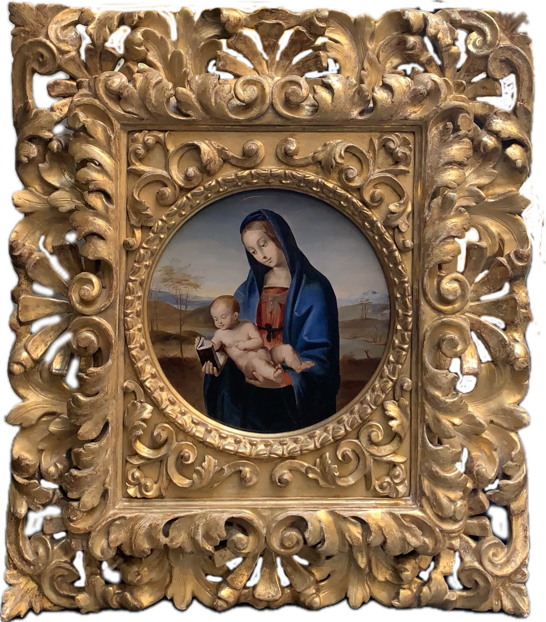 After Raphael - Conestabile Madonna, oil on poplar panel, 16th century - Darnley Fine Art