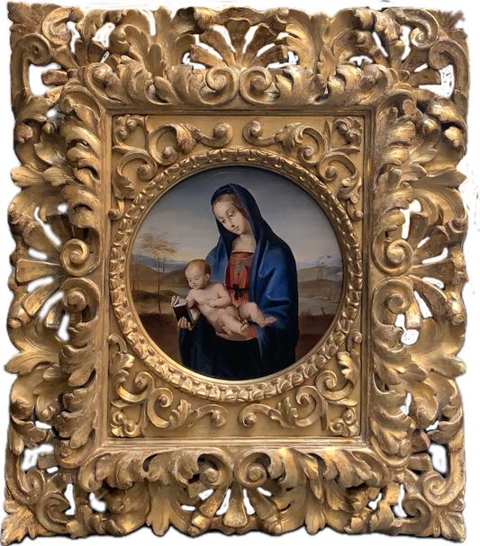 After Raphael - Conestabile Madonna, oil on poplar panel, 16th century - Darnley Fine Art