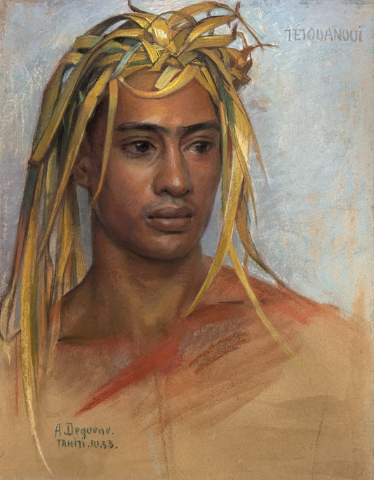 Albert Charles Dequene - Tetouani Man, pastel on paper, 20th century - Darnley Fine Art