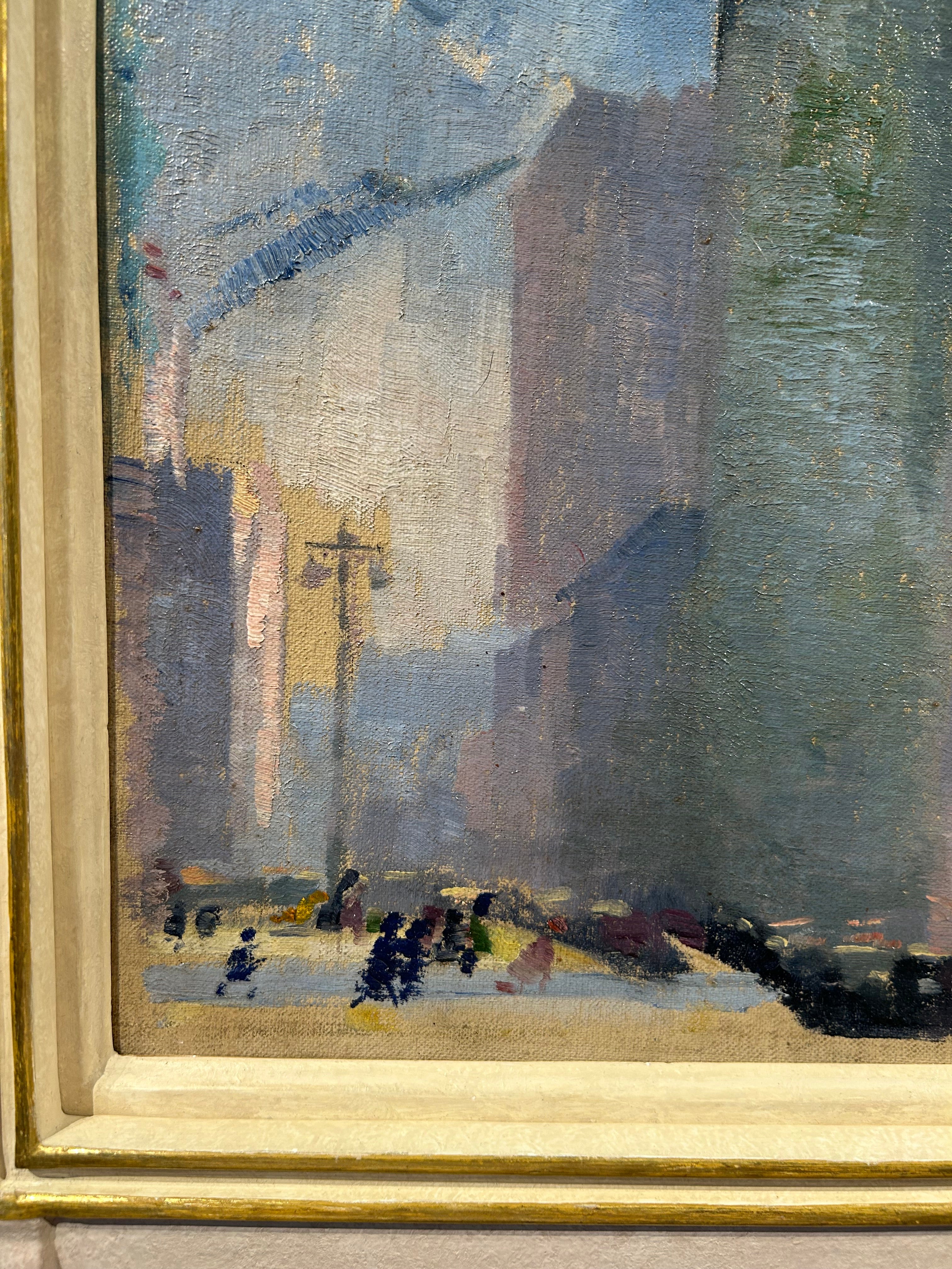 Alfred Wolmark - Sketch of the Flatiron Building, oil on canvas board, 20th century - Darnley Fine Art
