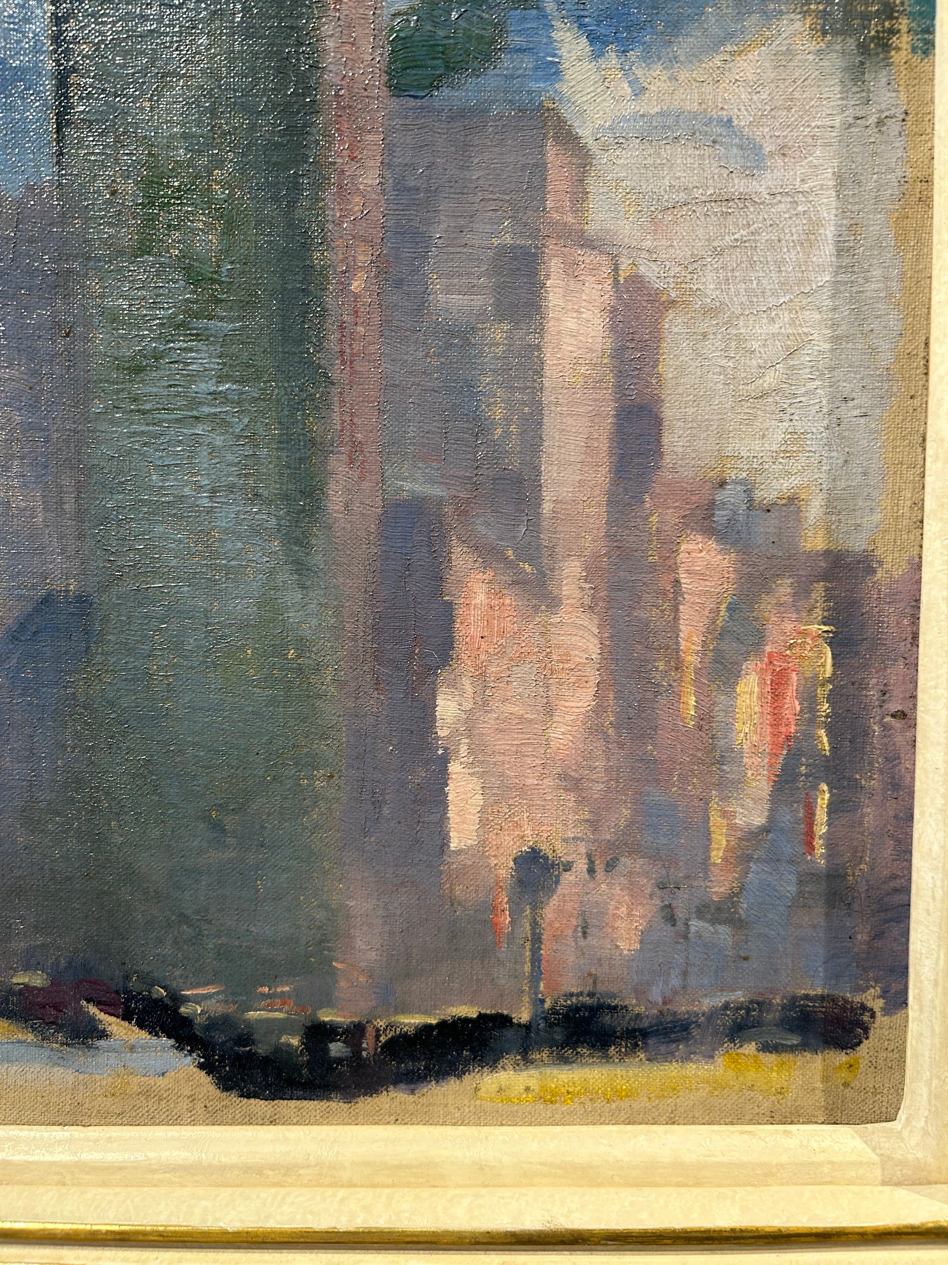 Alfred Wolmark - Sketch of the Flatiron Building, oil on canvas board, 20th century - Darnley Fine Art