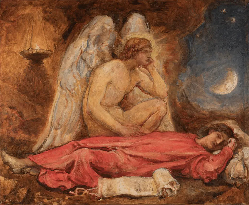 William Blake Richmond - Amor and Psyche, oil on canvas, 19th century - Darnley Fine Art