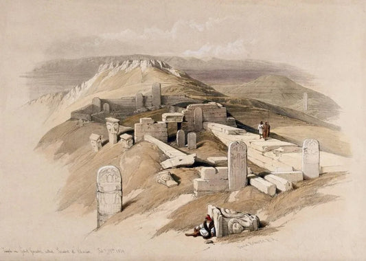 David Roberts - An Ancient Egyptian Temple on Gebel Garabe, lithograph, 19th century - Darnley Fine Art