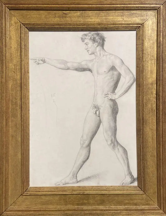 Leon Bellemont - Anatomy of Man, graphite on laid paper, late 19th/early 20th century - Darnley Fine Art