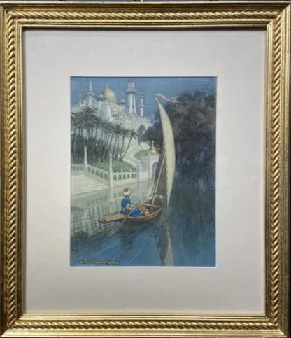 Norman Ault - Anight my Shallop, pencil and watercolour, early 20th century - Darnley Fine Art