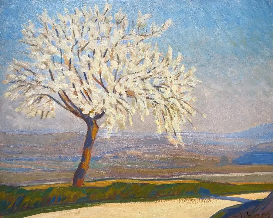  Robert Deborne - Arbre en Fleurs, oil on board, early 20th century - Darnley Fine Art