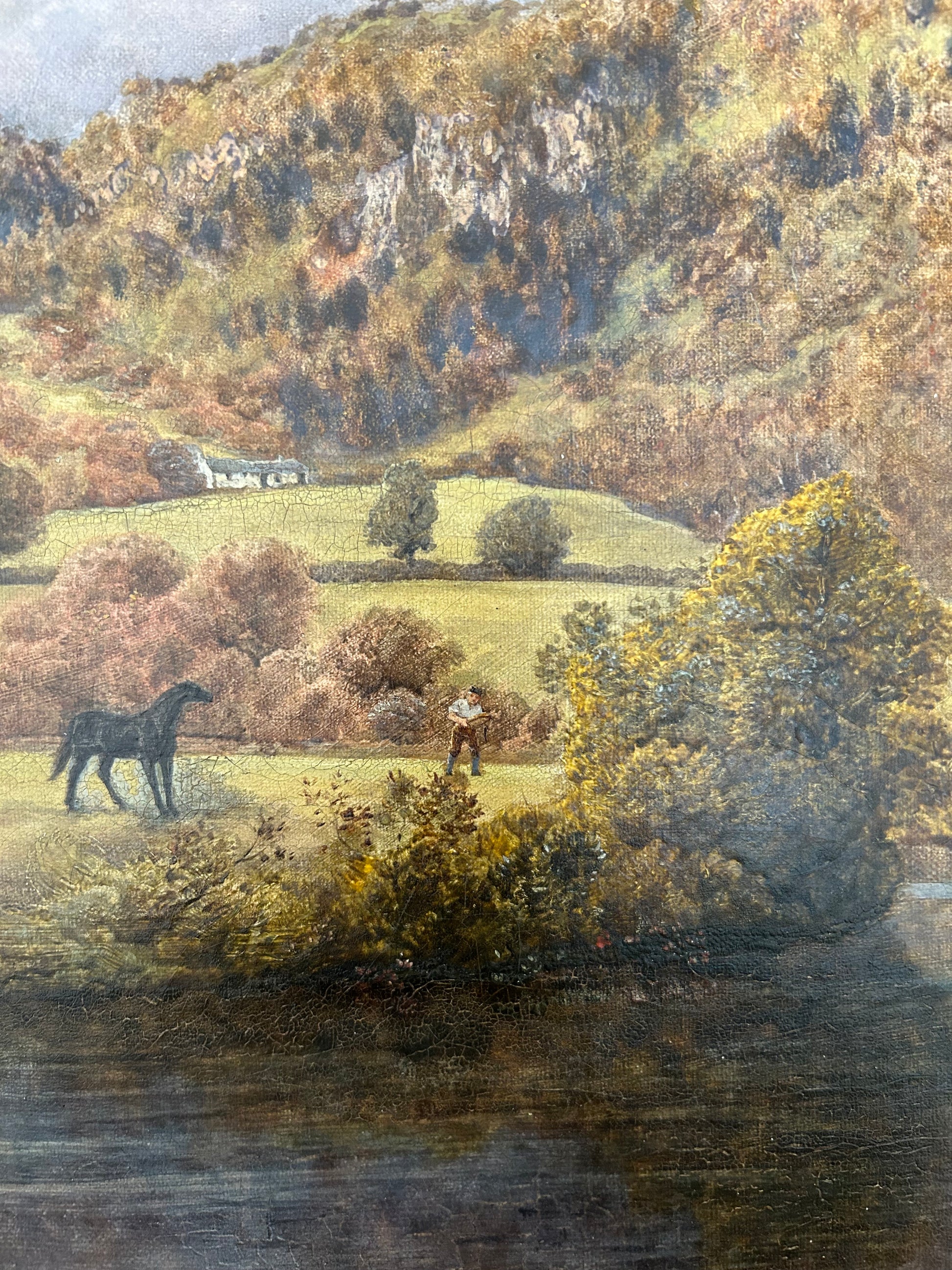 John Brett - Autumn Gold, Betws-y-Coed, oil on canvas, 19th century - Darnley Fine Art