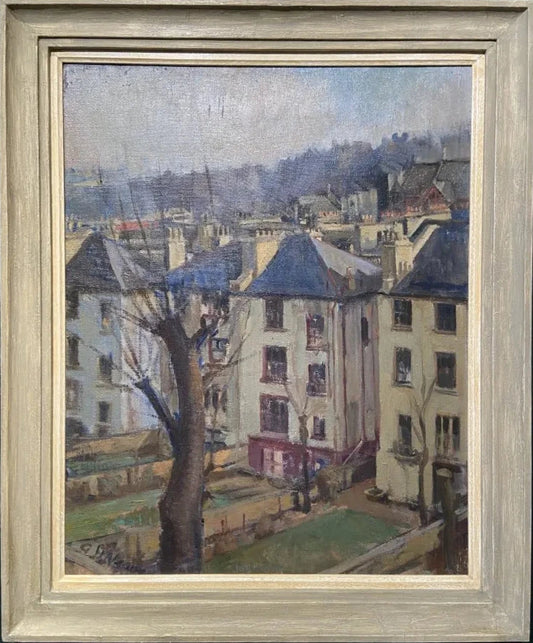 Alice Headley Neave - Backgardens, oil on canvas, 20th century - Darnley Fine Art