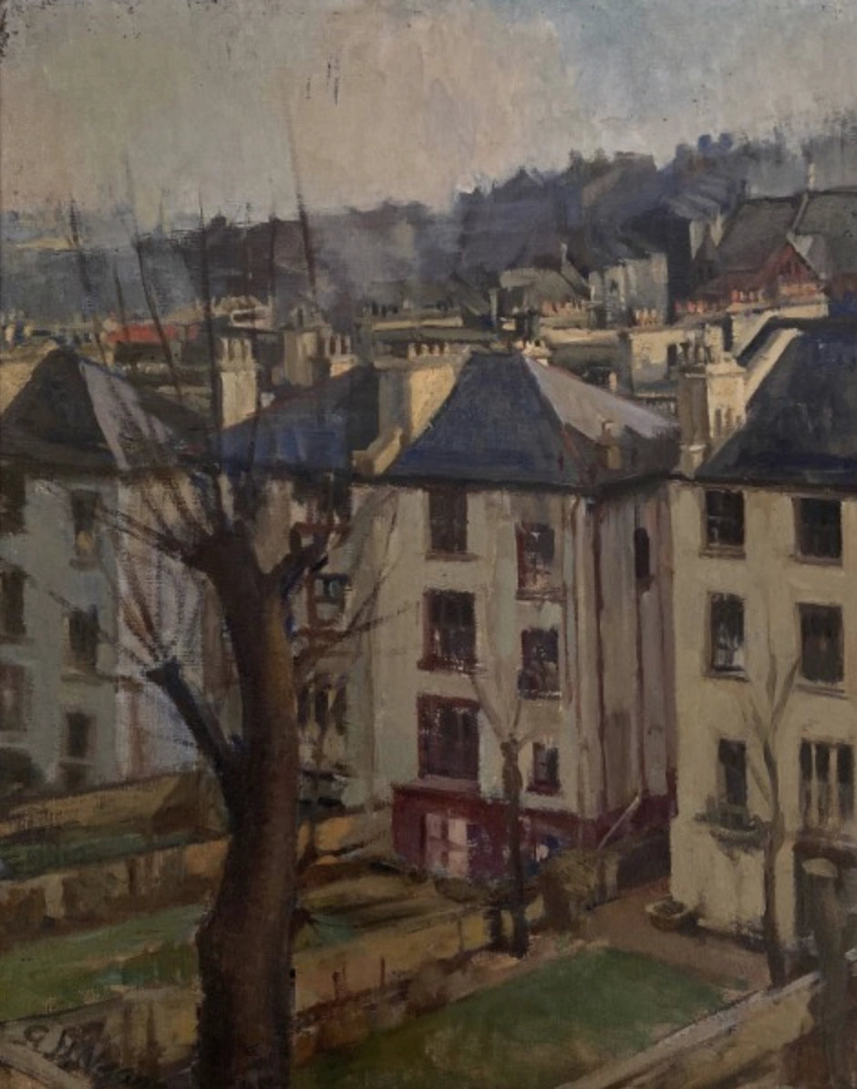 Alice Headley Neave - Backgardens, oil on canvas, 20th century - Darnley Fine Art