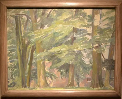 Percy Thornton - Beech Trees, oil on board, 20th century - Darnley Fine Art