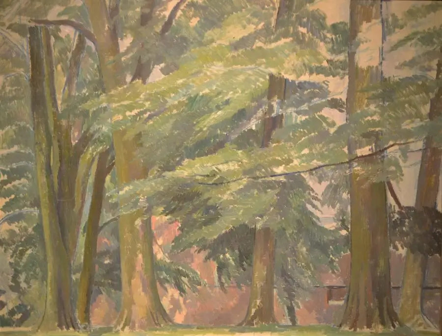 Percy Thornton - Beech Trees, oil on board, 20th century - Darnley Fine Art