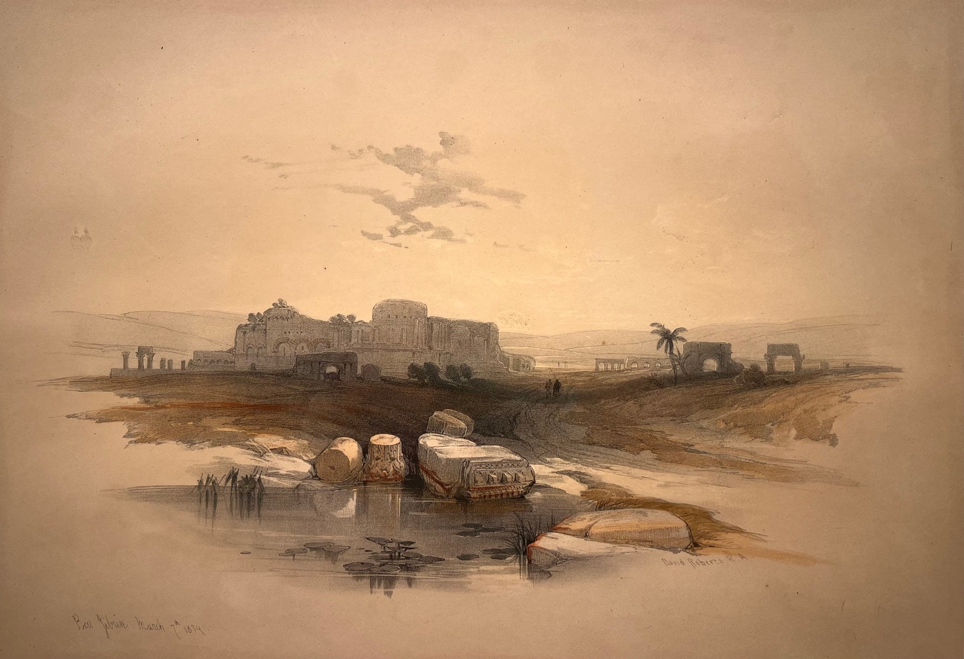 David Roberts - Beit Jebrin or Eleutheroplis, lithograph, 19th century - Darnley Fine Art