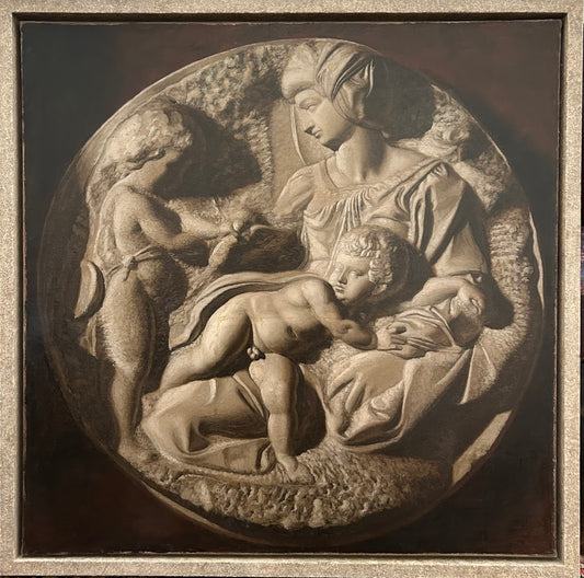 British School - The Virgin and Child with the Infant St John, oil on canvas, 20th century - Darnley Fine Art