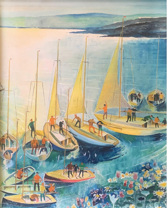 C Rex James - Preparing to Sail, oil on canvas on board, 20th century - Darnley Fine Art