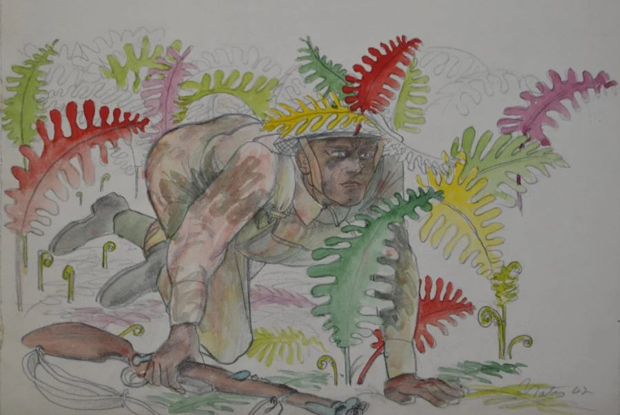Harold Yates - Camouflage, pencil and watercolour, 20th century - Darnley Fine Art